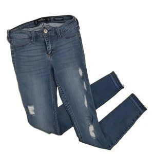 advanced stretch low-rise ripped jean leggings